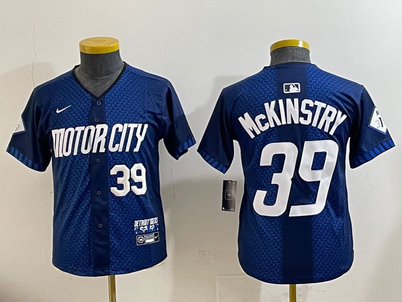 Youth 2025 Detroit Tigers 39 Mckinstry Blue City Edition Nike MLB Jersey style 2